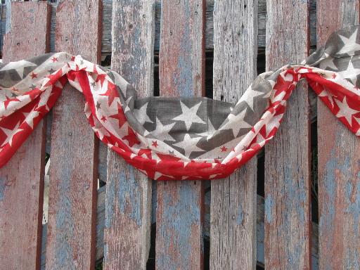 photo of antique vintage American flag stars and stripes print cotton fabric for bunting #1
