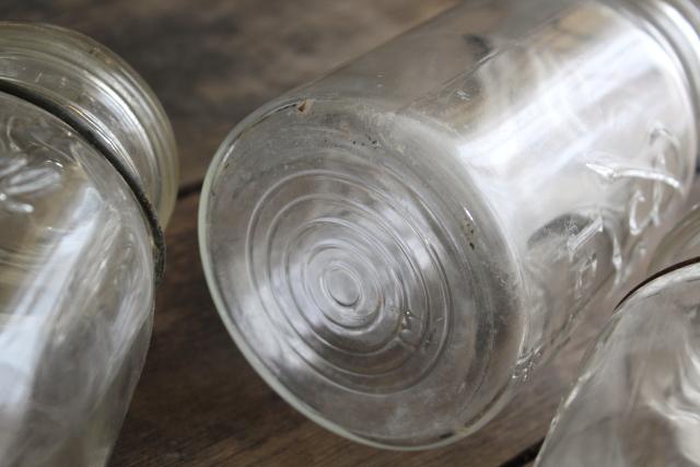 photo of antique vintage Ball Ideal jars glass quart canning jars w/ bail lids #8