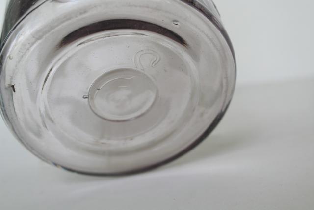 photo of antique vintage Ball Sure Seal clear glass quart canning jar w/ glass lid #5