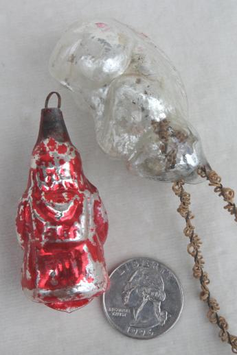 photo of antique & vintage Christmas tree ornaments lot, glass balls & old metal tinsel decorations #13