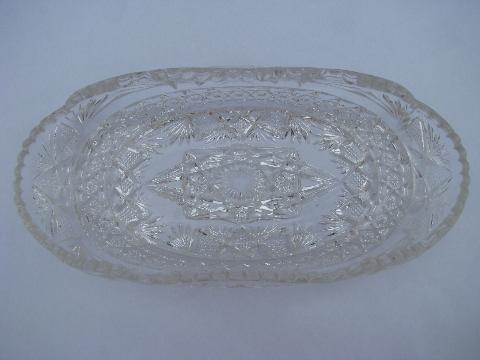 photo of antique vintage EAPG pressed pattern glass celery tray plate #2