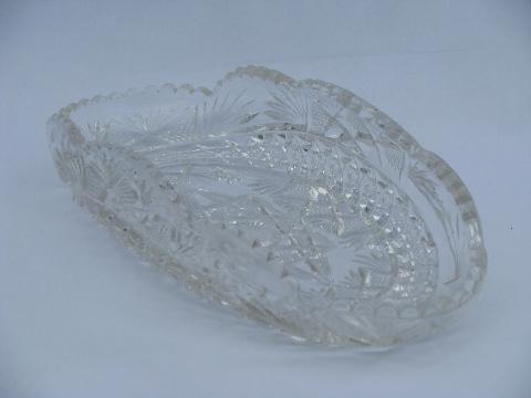 photo of antique vintage EAPG pressed pattern glass celery tray plate #3