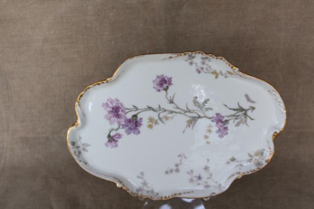 photo of antique vintage French Haviland Limoges china vanity tray for perfume bottles #1