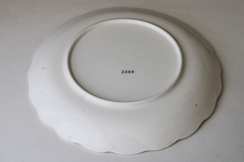 photo of antique vintage Germany floral luster ware china plate, large serving platter or cake tray  #7