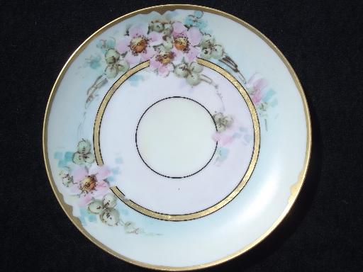 photo of antique vintage Hand Painted Nippon porcelain plates, china dessert set #2