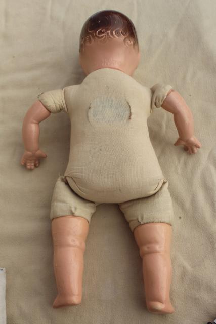 photo of antique vintage Ideal baby doll, sleep eyes, open mouth w/ two teeth #5