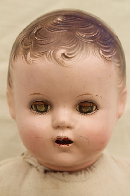 photo of antique vintage Ideal baby doll, sleep eyes, open mouth w/ two teeth #8