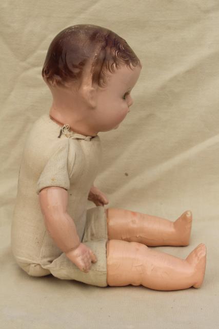 photo of antique vintage Ideal baby doll, sleep eyes, open mouth w/ two teeth #10