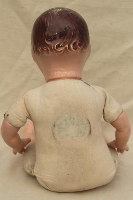 photo of antique vintage Ideal baby doll, sleep eyes, open mouth w/ two teeth #12