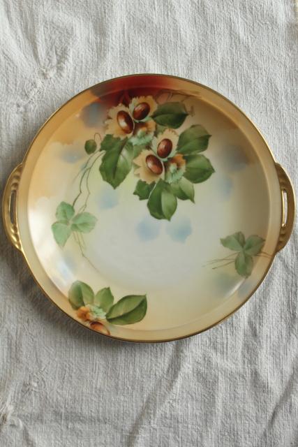 photo of antique vintage Royal Ruldolstadt Prussia hand painted china plate w/ hazelnuts #2