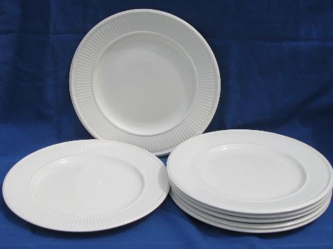 photo of antique vintage Wedgwood Edme plain creamware china salad plates #1