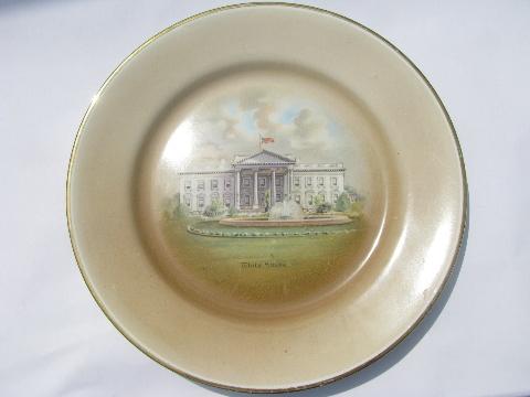 photo of antique vintage White House souvenir china plate, Tatler & Lawson of Trenton #1