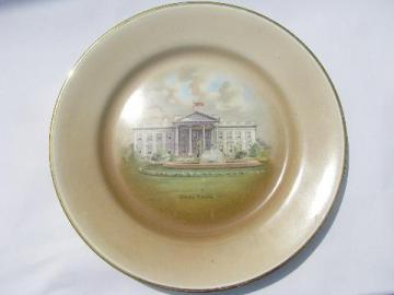 catalog photo of antique vintage White House souvenir china plate, Tatler & Lawson of Trenton