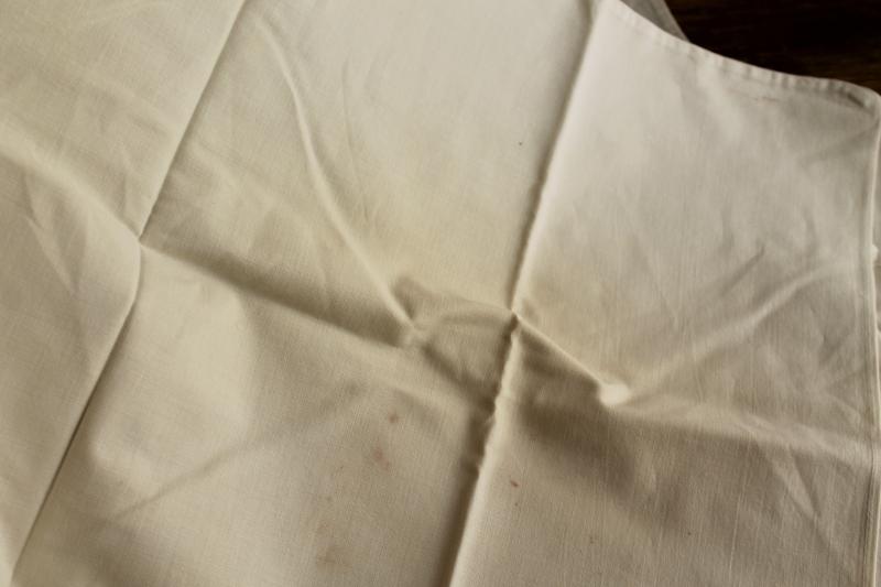 photo of antique vintage all white cotton pillowcases & bed sheet w/ embroidery, handmade lace #18