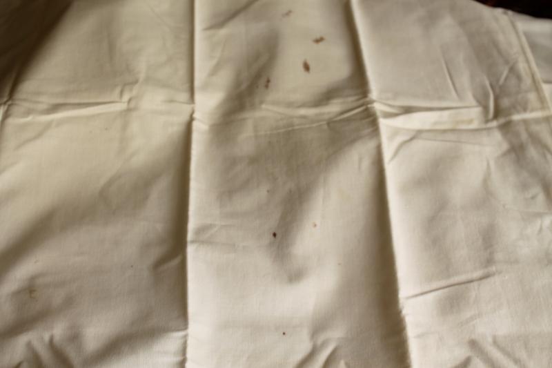 photo of antique vintage all white cotton pillowcases & bed sheet w/ embroidery, handmade lace #19