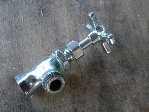 photo of antique vintage architectural brass/chrome Standard plumbing tap/valve #1