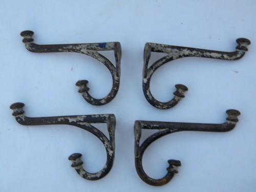 photo of antique vintage architectural hardware, coat hooks / primitive harness hook lot #1