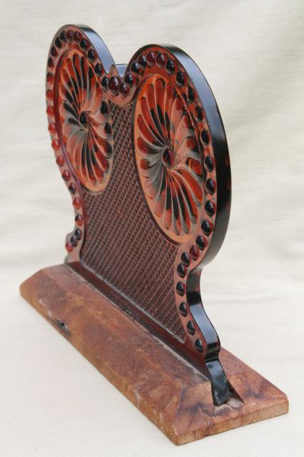 photo of antique vintage architectural salvage, 1890s amber glass fire screen stove heater window #6