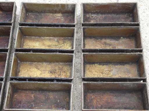 photo of antique vintage bakery kitchen bread loaf baking pans for huge oven #6