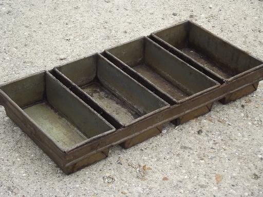 photo of antique vintage bakery kitchen bread loaf baking pans for huge oven #7