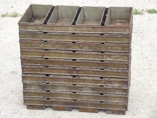 photo of antique vintage bakery kitchen bread loaf baking pans for huge oven #10