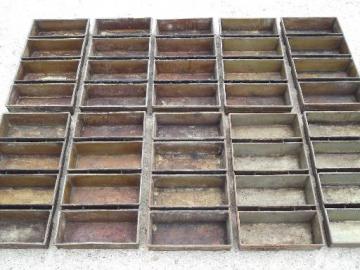 catalog photo of antique vintage bakery kitchen bread loaf baking pans for huge oven