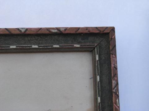 photo of antique vintage baptismal, confirmation, marriage certificates, lovely colors, old wood frames #7