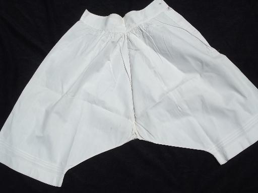 photo of antique vintage bloomers, cotton drawers w/ redwork monogram initial K #4