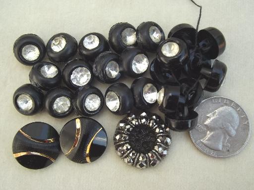 photo of antique & vintage button lot for altered art or jewelry, old metal buttons #6