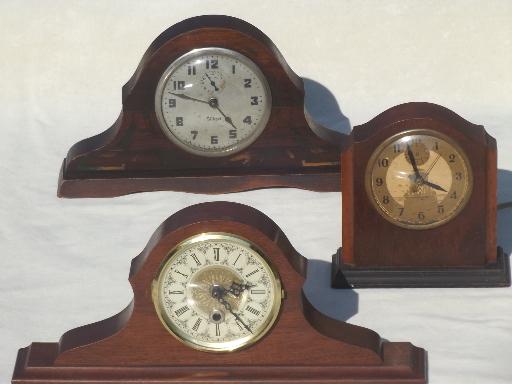 photo of antique vintage camelback mantel clock lot for restoration, repair parts #1