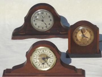 catalog photo of antique vintage camelback mantel clock lot for restoration, repair parts