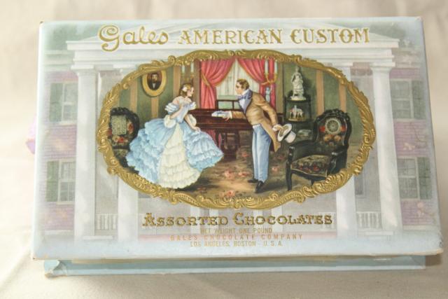 photo of antique & vintage candy box collection, fancy chocolate boxes early 1900s #6