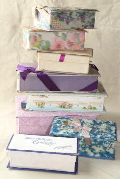 catalog photo of antique & vintage candy box collection, fancy chocolate boxes early 1900s