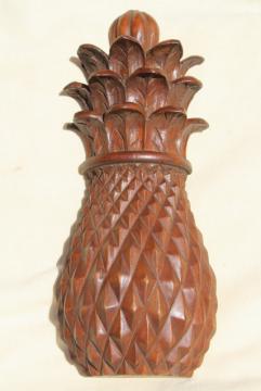 antique vintage carved wood molding, pineapple architectural ornament medallion