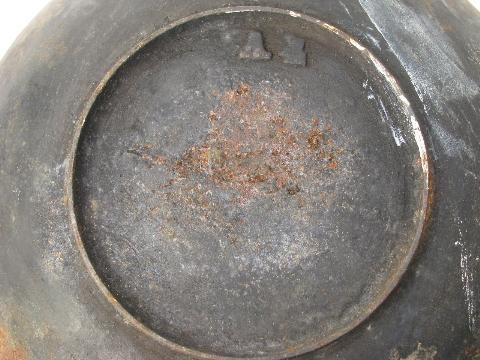 photo of antique vintage cast iron cauldron pot, for campfire or wood stove #5