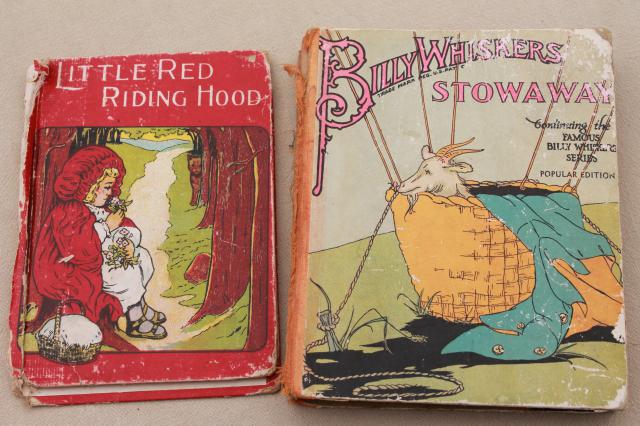 photo of antique vintage children's book lot, 30+ shabby books for art illustrations, crafts, display #21