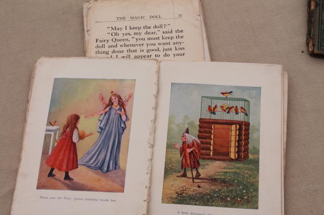 photo of antique vintage children's book lot, 30+ shabby books for art illustrations, crafts, display #24