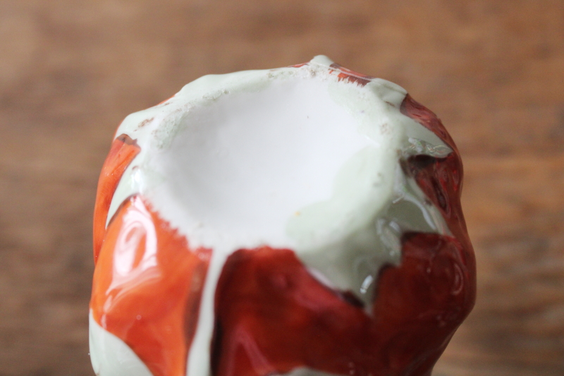 photo of antique vintage china cream pitcher, tiny strawberry shape creamer hand painted porcelain  #6