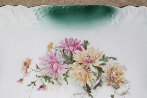 photo of antique vintage china perfume bottle tray, lovely old flowered vanity table tray #4