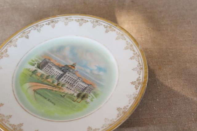 photo of antique vintage china souvenir plate, Washington DC Congressional Library #3