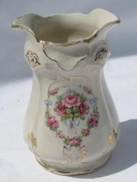 catalog photo of antique vintage china toothbrush holder for old commode wash set