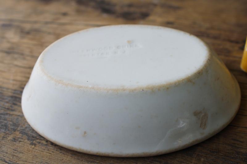 photo of antique vintage chunky white ironstone soap dish, heavy old porcelain china #4