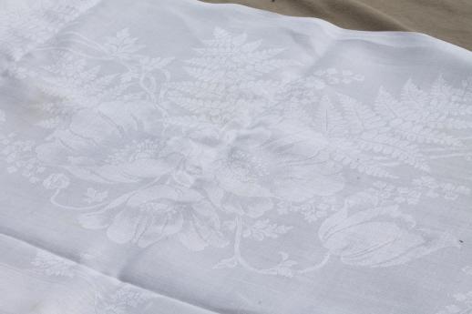 photo of antique & vintage cotton & linen damask table linens, huge lot tablecloths for weddings #10