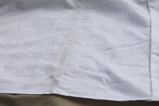photo of antique & vintage cotton & linen damask table linens, huge lot tablecloths for weddings #12