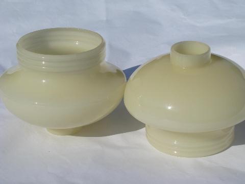 photo of antique vintage custard glass lamp shades for wall sconce lights #1