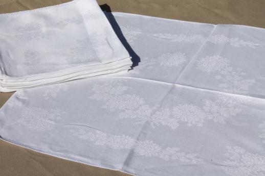 photo of antique & vintage damask table linens, wedding tablecloths & napkins mixed linen huge lot #8