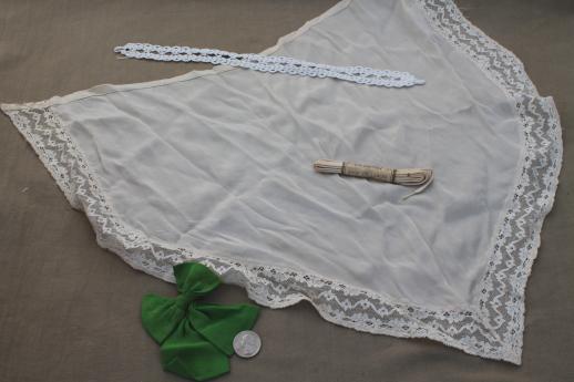 photo of antique vintage dress trimmings, lace collars, crochet cap, fancywork embroidery trims #5