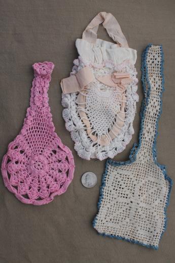 photo of antique vintage dress trimmings, lace collars, crochet cap, fancywork embroidery trims #11