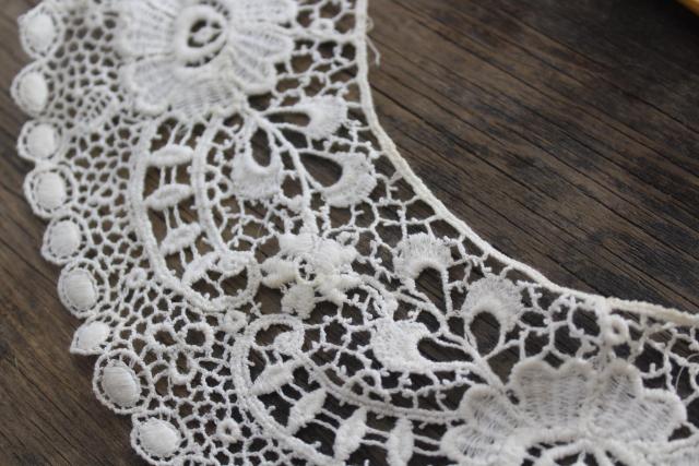 photo of antique vintage embroidered needle lace collars, button hole stitching & embroidery #11