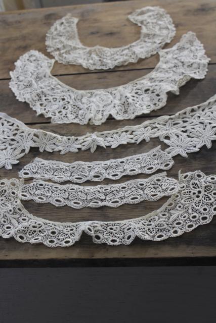 photo of antique vintage embroidered needle lace collars, button hole stitching & embroidery #16